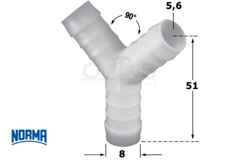 3 mm Messing/Kunststoff Y-Schlauchverbinder [2 Stück]